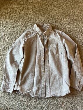Boys Button-Down Shirt in Light Beige